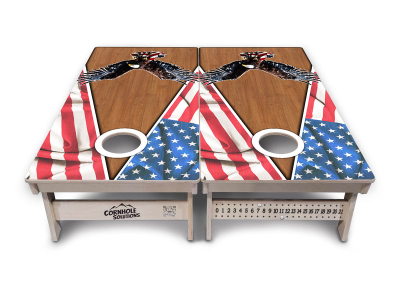 Tournament Boards - Eagle Flag Design Options - Professional Tournament 2'x4' Regulation Cornhole Set - 3/4″ Baltic Birch + UV Direct Print + UV Clear Coat