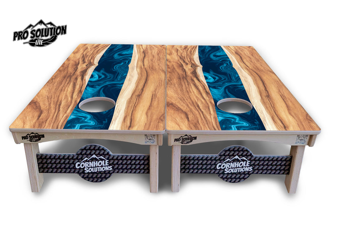 Live Edge River Cornhole Boards - Pro Solution Lite Series
