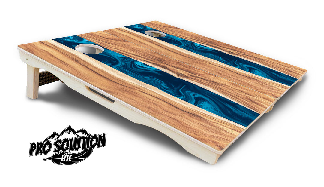 Live Edge River Cornhole Boards - Pro Solution Lite Series