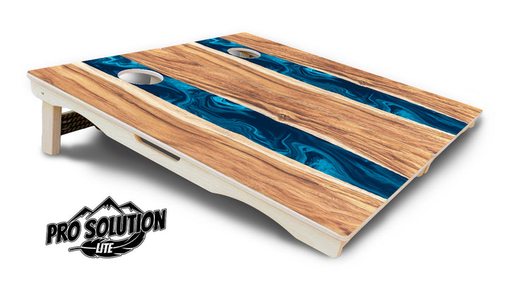 Live Edge River Cornhole Boards - Pro Solution Lite Series