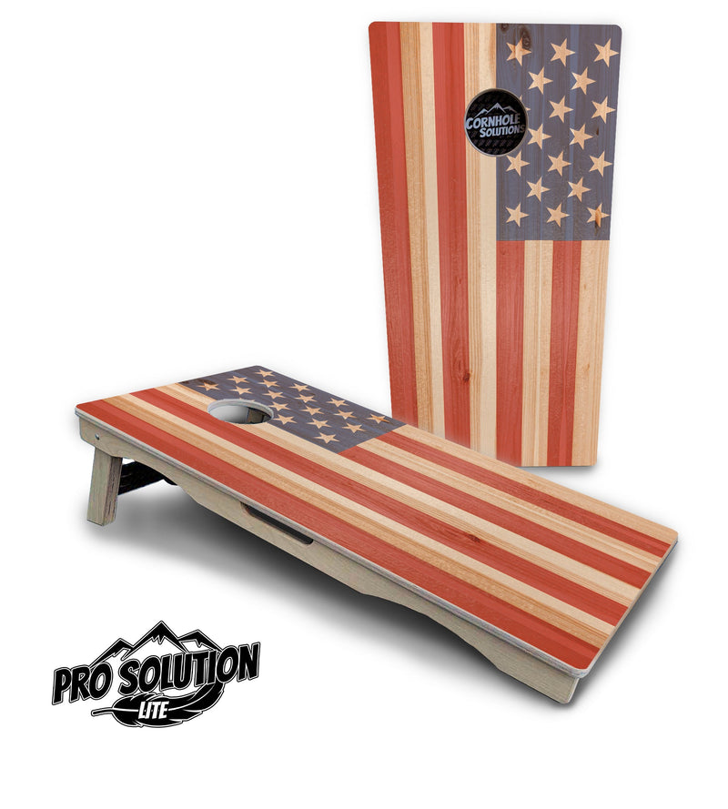 Pro Solution Elite - Faded Texas & American Flag Options - Professional Tournament Cornhole Boards 3/4" Baltic Birch - Zero Bounce Zero Movement Vertical Interlocking Braces for Extra Weight & Stability +Double Thick Legs +Airmail Blocker