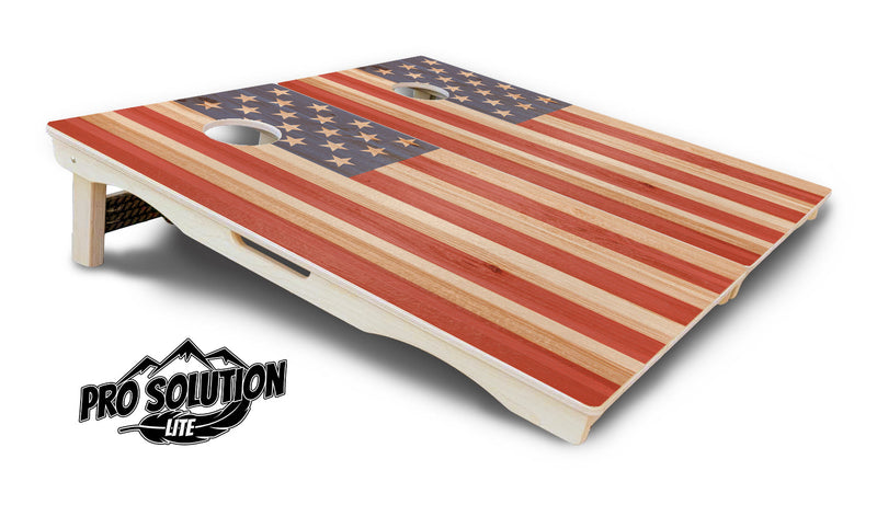 Pro Solution Elite - Faded Texas & American Flag Options - Professional Tournament Cornhole Boards 3/4" Baltic Birch - Zero Bounce Zero Movement Vertical Interlocking Braces for Extra Weight & Stability +Double Thick Legs +Airmail Blocker