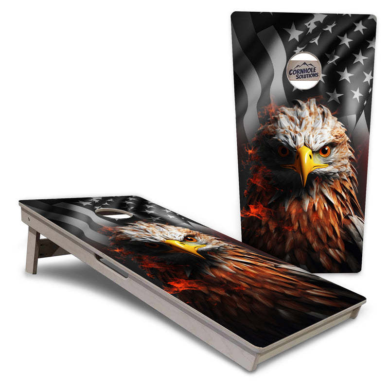 Tournament Boards - Fire Eagle - Professional Tournament 2'x4' Regulation Cornhole Set - 3/4″ Baltic Birch + UV Direct Print + UV Clear Coat