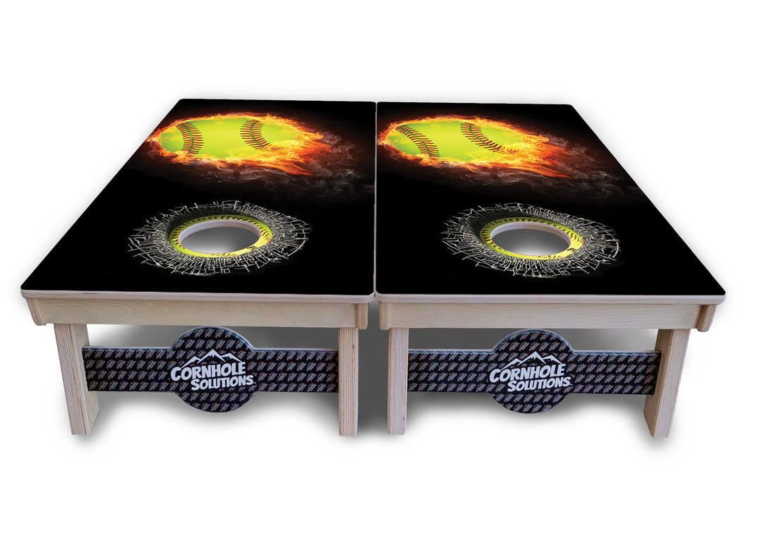 Fire Softball Cornhole Boards - Professional Tournament Series