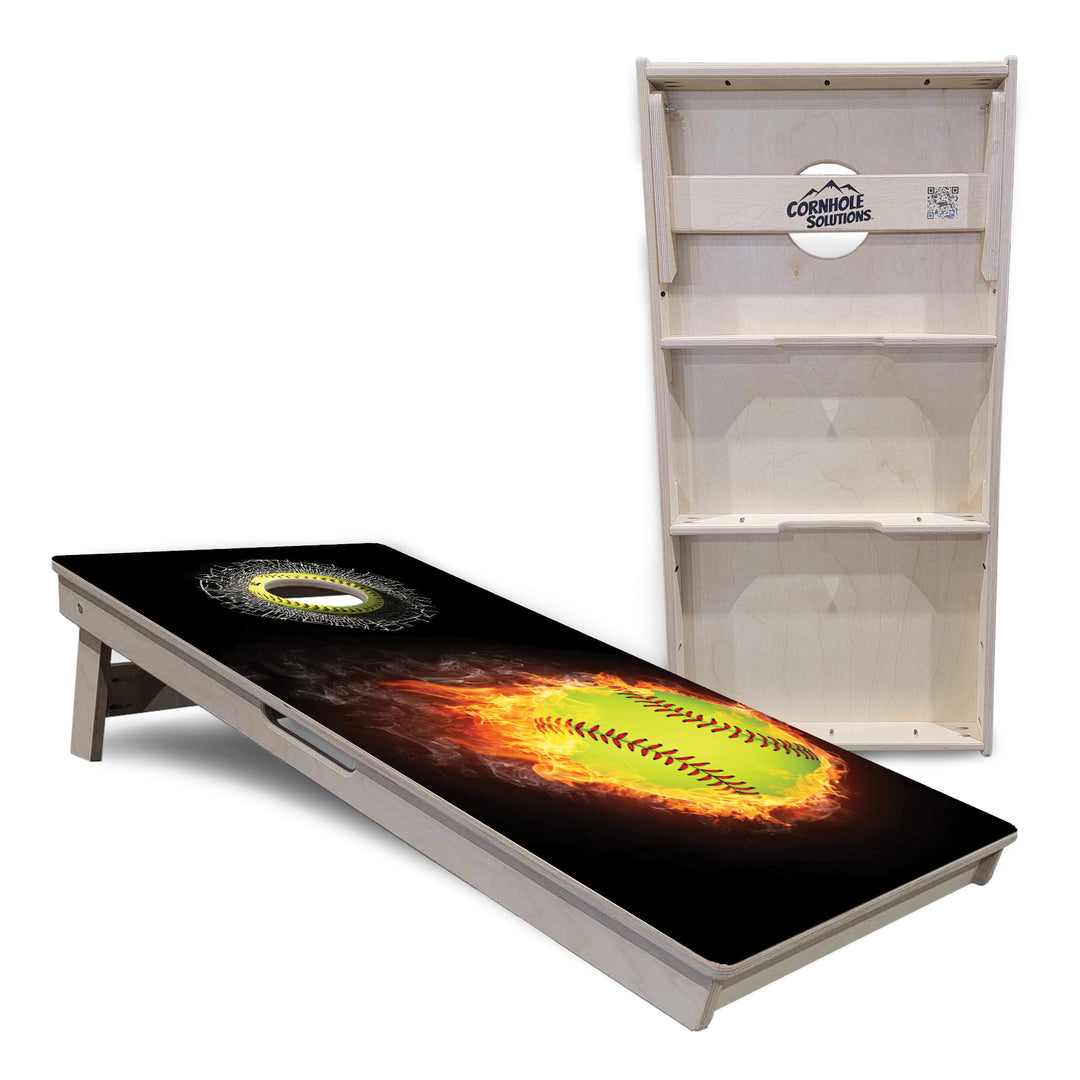 Fire Softball Cornhole Boards - Professional Tournament Series