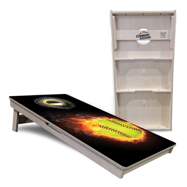 Fire Softball Cornhole Boards - Professional Tournament Series