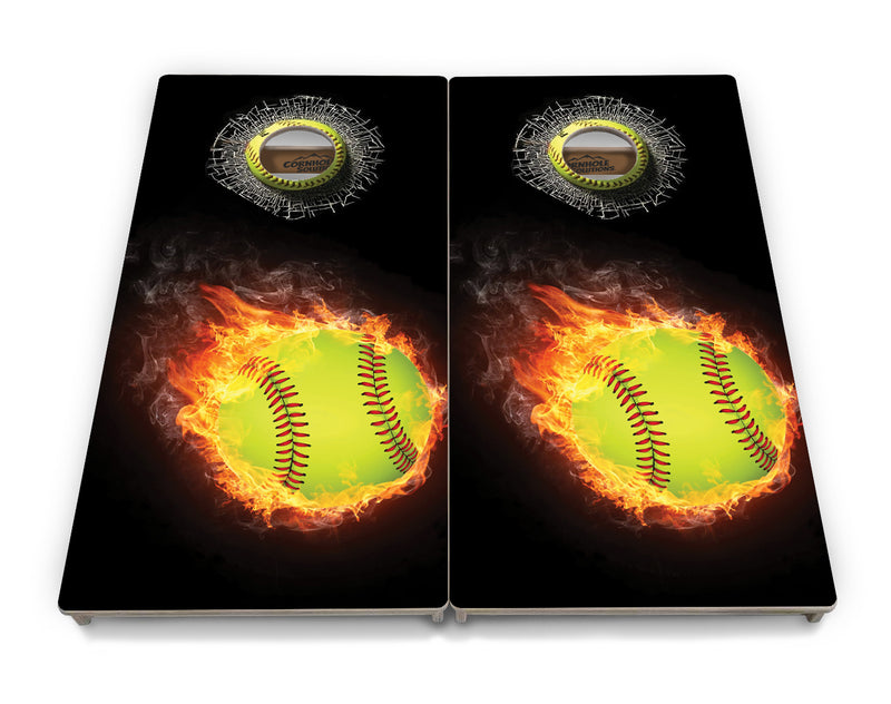 Tournament Boards - Fire Softball & Softball Design Options - Professional Tournament 2'x4' Regulation Cornhole Set - 3/4″ Baltic Birch + UV Direct Print + UV Clear Coat