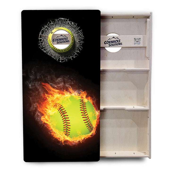Fire Softball Cornhole Boards - Professional Tournament Series