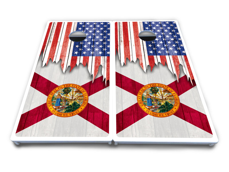 Waterproof - State Flag Designs Alabama to Georgia - All Weather Boards "Outdoor Solution" 18mm(3/4")Direct UV Printed - Regulation 2' by 4' Cornhole Boards (Set of 2 Boards) Double Thick Legs, with Leg Brace & Dual Support Braces!