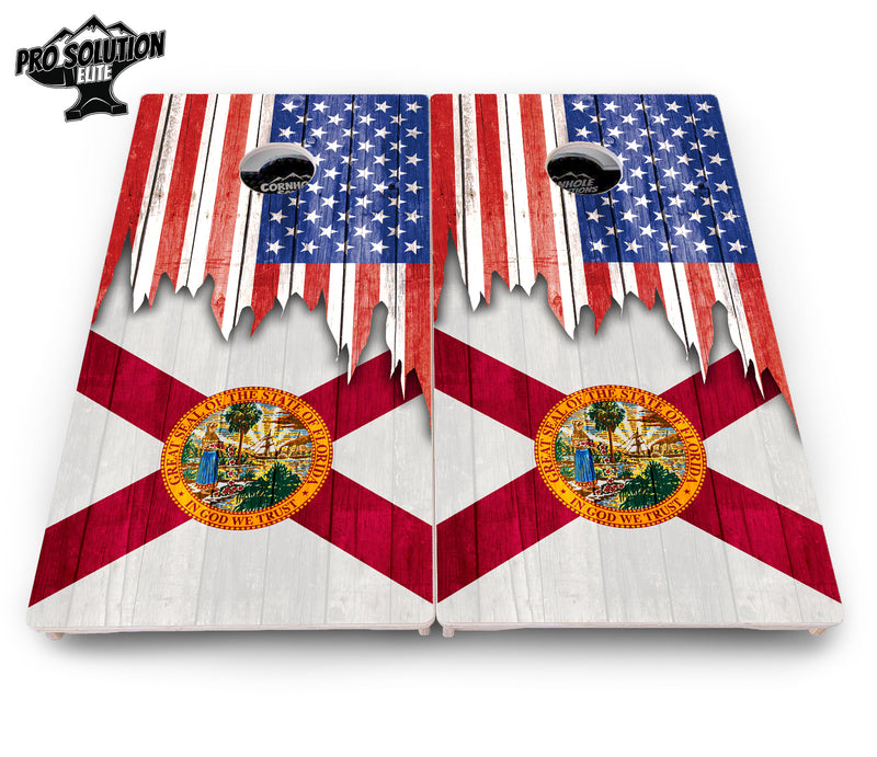 Pro Solution Elite - State Flag Designs Alabama to Georgia - Professional Tournament Cornhole Boards 3/4" Baltic Birch - Zero Bounce Zero Movement Vertical Interlocking Braces for Extra Weight & Stability +Double Thick Legs +Airmail Blocker