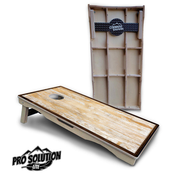 Pro Solution Lite - Framed Wood - Professional Tournament Cornhole Boards 3/4" Baltic Birch - Zero Bounce Zero Movement Vertical Interlocking Braces for Extra Weight & Stability +Double Thick Legs +Airmail Blocker