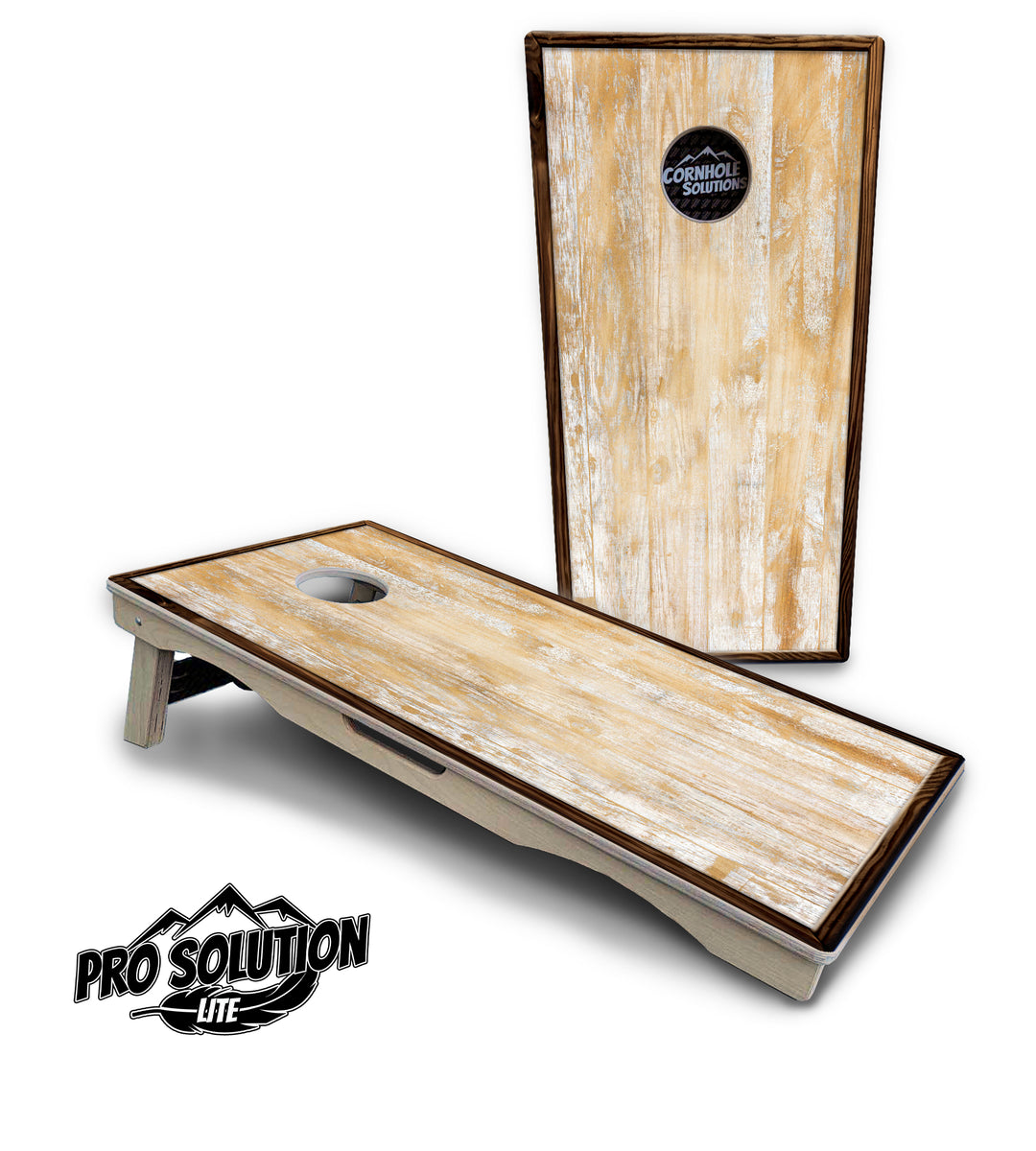 Rustic Frame Wood Cornhole Boards - Pro Solution Lite Series