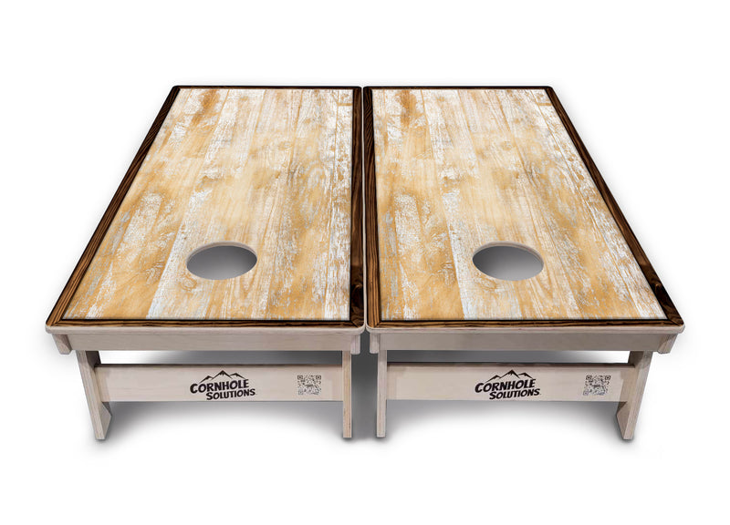 Tournament Boards - Rustic Frame Wood - Professional Tournament 2'x4' Regulation Cornhole Set - 3/4″ Baltic Birch + UV Direct Print + UV Clear Coat