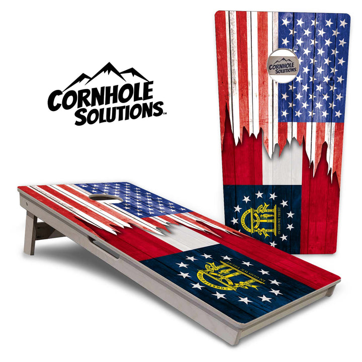 State Flags Alabama to Georgia Cornhole Boards - Professional Tournament Series