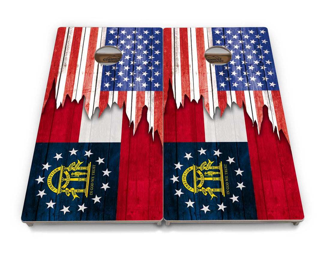 State Flags Alabama to Georgia Cornhole Boards - Professional Tournament Series