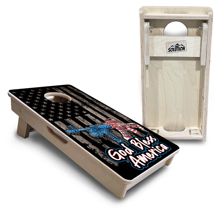 Mini Cornhole Boards - God Bless America