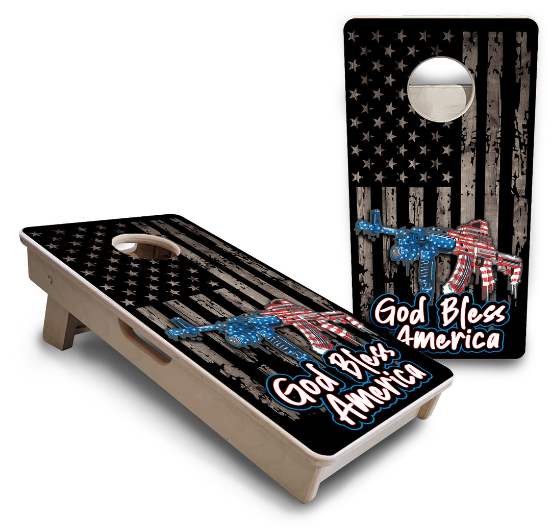 Mini Cornhole Boards - God Bless America
