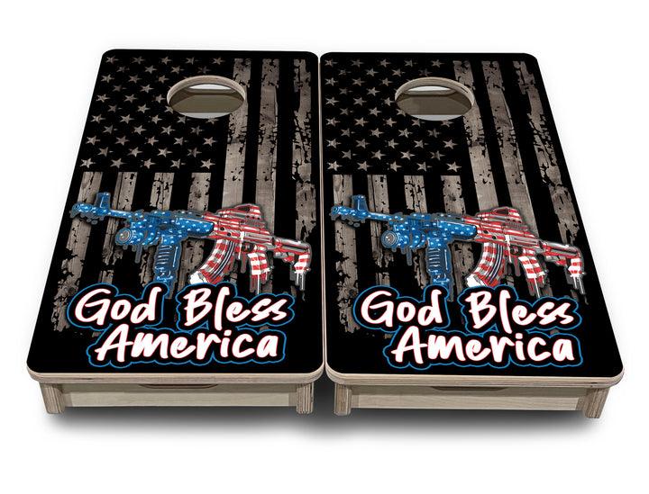 Mini Cornhole Boards - God Bless America
