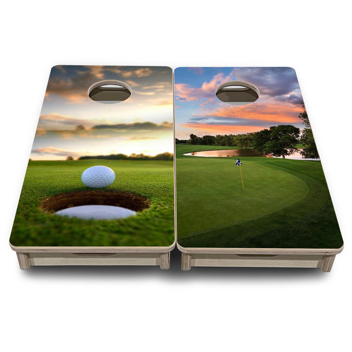 Mini Cornhole Boards - Golf Course Sunset
