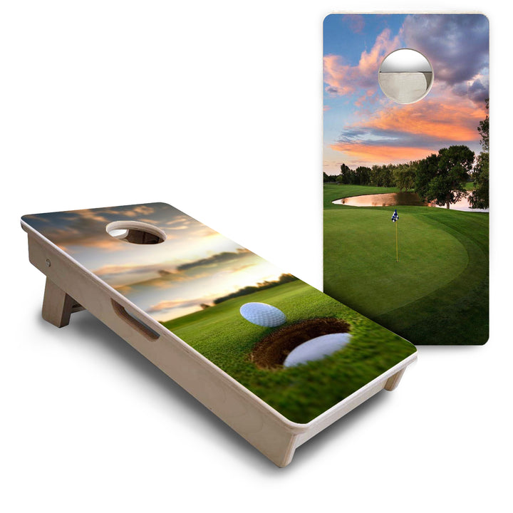 Mini Cornhole Boards - Golf Course Sunset