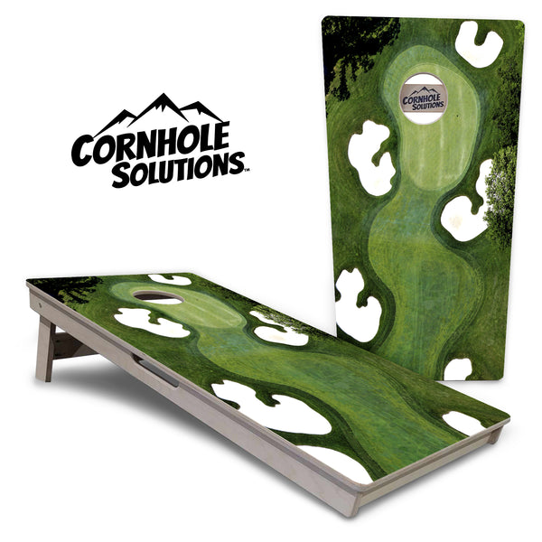Tournament Boards - Golf Course Design - Professional Tournament 2'x4' Regulation Cornhole Set - 3/4″ Baltic Birch - UV Direct Print + UV Clear Coat