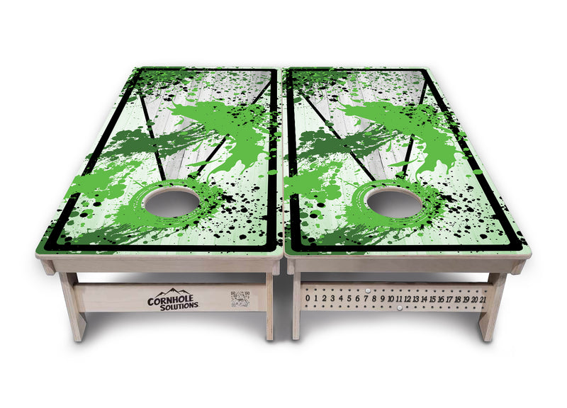 Tournament Boards - Paint Splatter No Logo Design Options - Professional Tournament 2'x4' Regulation Cornhole Set - 3/4″ Baltic Birch + UV Direct Print + UV Clear Coat