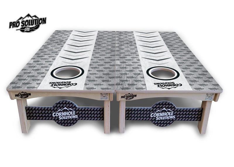 Pro Solution Elite - Runway Design - Professional Tournament Cornhole Boards 3/4" Baltic Birch - Zero Bounce Zero Movement Vertical Interlocking Braces for Extra Weight & Stability +Double Thick Legs +Airmail Blocker