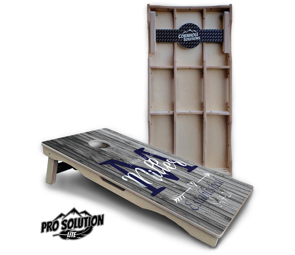 Pro Solution Lite - Grey Slat Wood Design - Professional Tournament Cornhole Boards 3/4" Baltic Birch - Zero Bounce Zero Movement Vertical Interlocking Braces for Extra Weight & Stability +Double Thick Legs +Airmail Blocker