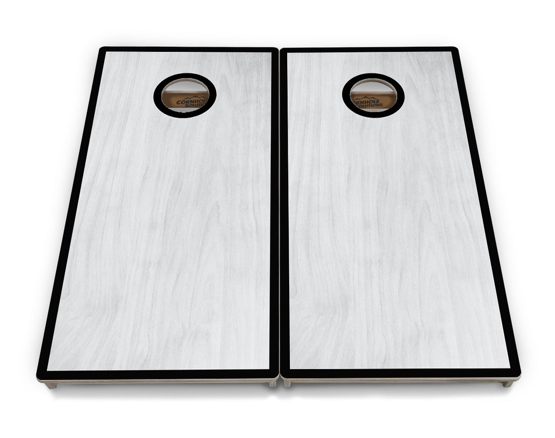 Red/Black Hole Ring Grey Wash Cornhole Boards - Professional Tournament Series