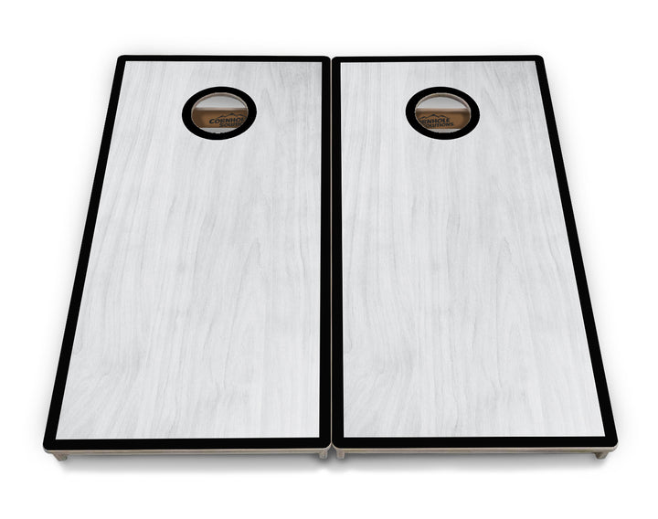 Red/Black Hole Ring Grey Wash Cornhole Boards - Professional Tournament Series