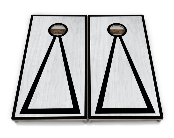 Red/Black Hole Ring Grey Wash Cornhole Boards - Professional Tournament Series