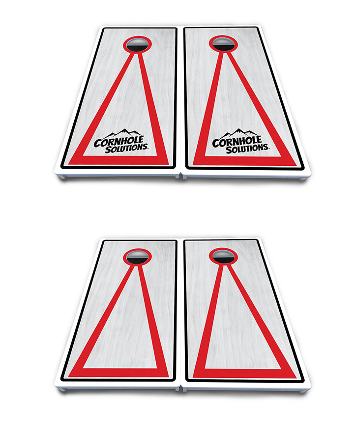 Waterproof - Red/Black Hole Ring Grey Wash Design Options - All Weather Boards "Outdoor Solution" 18mm(3/4")Direct UV Printed - Regulation 2' by 4' Cornhole Boards (Set of 2 Boards) Double Thick Legs, with Leg Brace & Dual Support Braces!