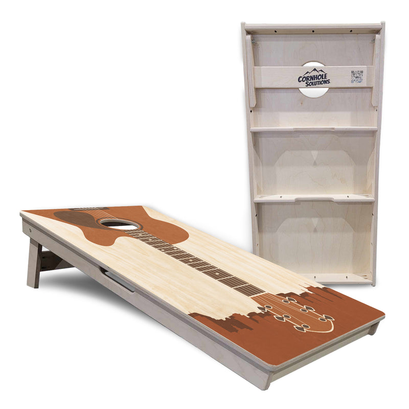 Tournament Boards - Guitar Design - Professional Tournament 2'x4' Regulation Cornhole Set - 3/4″ Baltic Birch + UV Direct Print + UV Clear Coat
