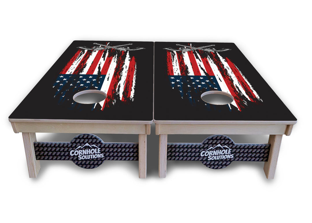 Guns and Flag Cornhole Boards - Professional Tournament Series