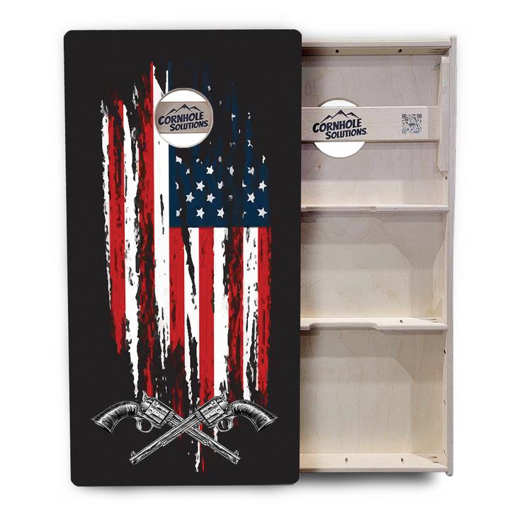 Guns and Flag Cornhole Boards - Professional Tournament Series
