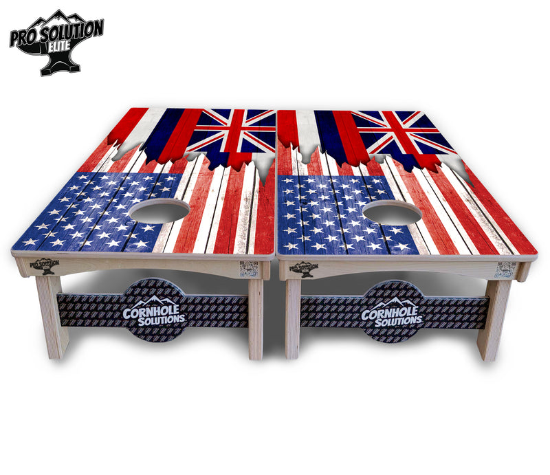 Pro Solution Elite - State Flag Designs Hawaii to Maryland - Professional Tournament Cornhole Boards 3/4" Baltic Birch - Zero Bounce Zero Movement Vertical Interlocking Braces for Extra Weight & Stability +Double Thick Legs +Airmail Blocker