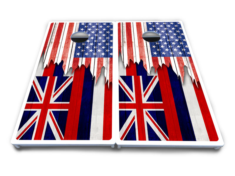 Waterproof - State Flag Designs Hawaii to Maryland - All Weather Boards "Outdoor Solution" 18mm(3/4")Direct UV Printed - Regulation 2' by 4' Cornhole Boards (Set of 2 Boards) Double Thick Legs, with Leg Brace & Dual Support Braces!