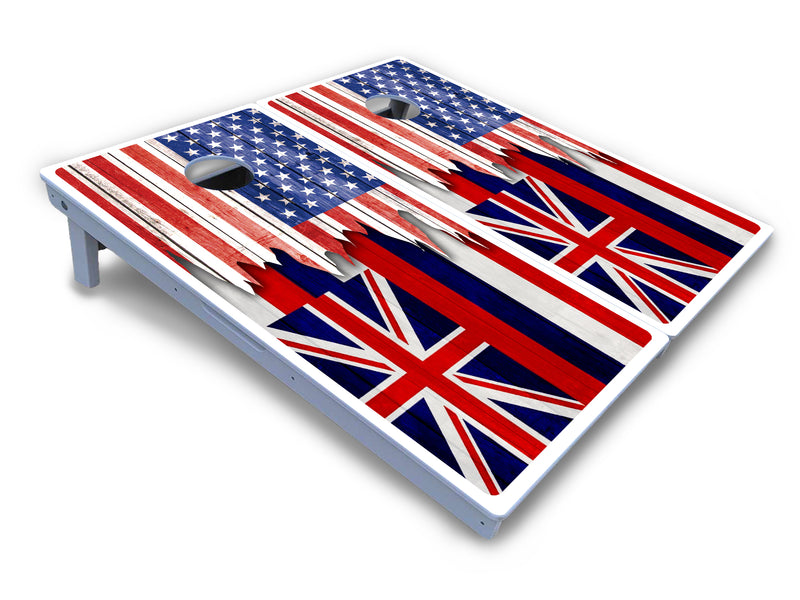 Waterproof - State Flag Designs Hawaii to Maryland - All Weather Boards "Outdoor Solution" 18mm(3/4")Direct UV Printed - Regulation 2' by 4' Cornhole Boards (Set of 2 Boards) Double Thick Legs, with Leg Brace & Dual Support Braces!