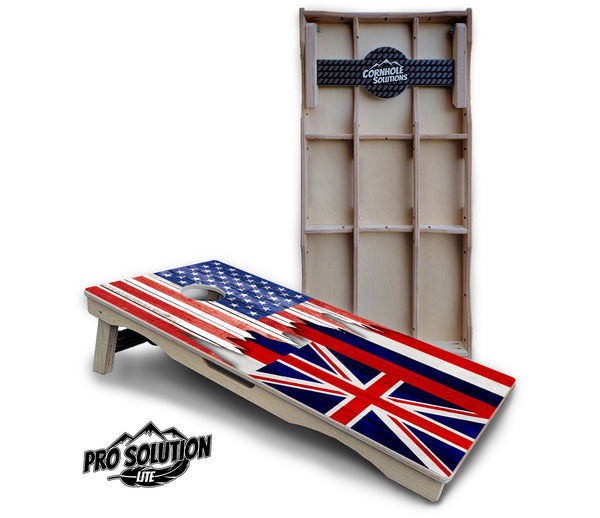 Pro Solution Lite - State Flag Designs Hawaii to Maryland - Professional Tournament Cornhole Boards 3/4" Baltic Birch - Zero Bounce Zero Movement Vertical Interlocking Braces for Extra Weight & Stability +Double Thick Legs +Airmail Blocker