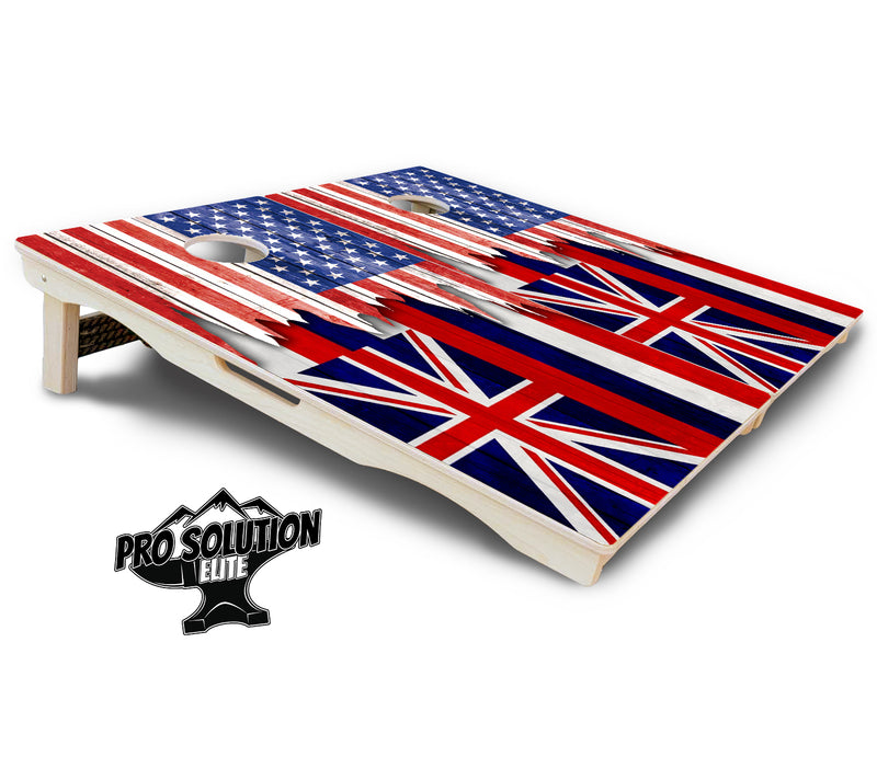 Pro Solution Elite - State Flag Designs Hawaii to Maryland - Professional Tournament Cornhole Boards 3/4" Baltic Birch - Zero Bounce Zero Movement Vertical Interlocking Braces for Extra Weight & Stability +Double Thick Legs +Airmail Blocker