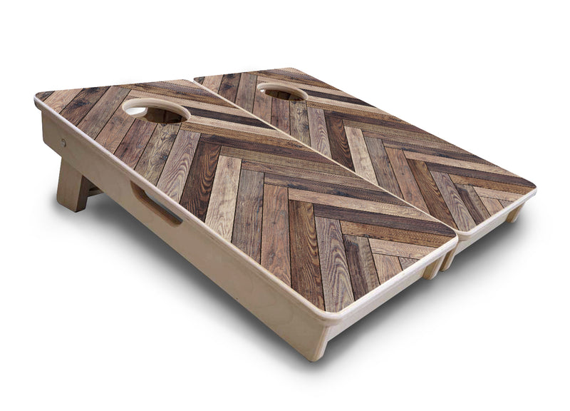Mini 12" by 24" Cornhole Boards - 4" holes - Herringbone Design - 18mm(3/4″) Baltic Birch