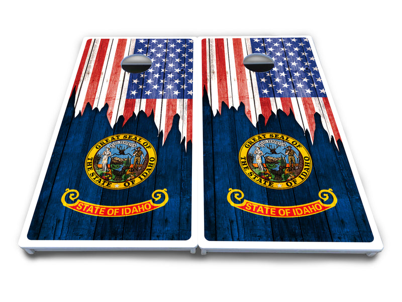 Waterproof - State Flag Designs Hawaii to Maryland - All Weather Boards "Outdoor Solution" 18mm(3/4")Direct UV Printed - Regulation 2' by 4' Cornhole Boards (Set of 2 Boards) Double Thick Legs, with Leg Brace & Dual Support Braces!