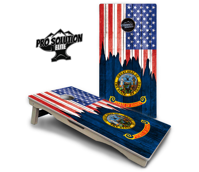 Pro Solution Elite - State Flag Designs Hawaii to Maryland - Professional Tournament Cornhole Boards 3/4" Baltic Birch - Zero Bounce Zero Movement Vertical Interlocking Braces for Extra Weight & Stability +Double Thick Legs +Airmail Blocker