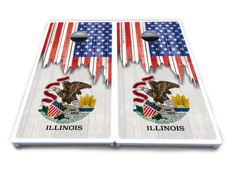 Waterproof - State Flag Designs Hawaii to Maryland - All Weather Boards "Outdoor Solution" 18mm(3/4")Direct UV Printed - Regulation 2' by 4' Cornhole Boards (Set of 2 Boards) Double Thick Legs, with Leg Brace & Dual Support Braces!