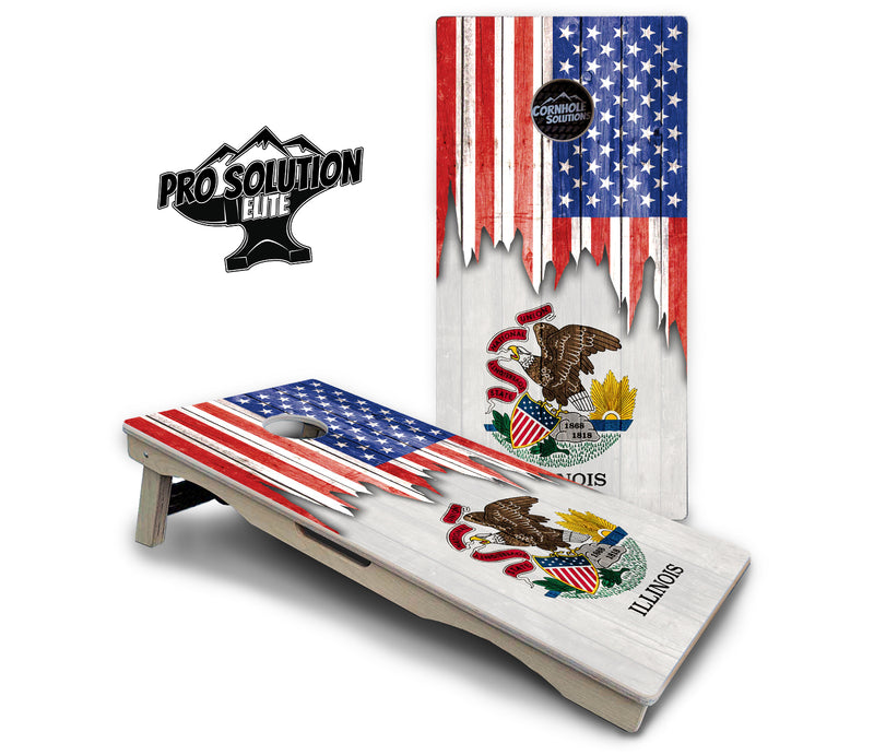 Pro Solution Elite - State Flag Designs Hawaii to Maryland - Professional Tournament Cornhole Boards 3/4" Baltic Birch - Zero Bounce Zero Movement Vertical Interlocking Braces for Extra Weight & Stability +Double Thick Legs +Airmail Blocker