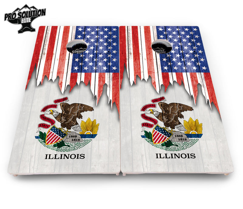 Pro Solution Elite - State Flag Designs Hawaii to Maryland - Professional Tournament Cornhole Boards 3/4" Baltic Birch - Zero Bounce Zero Movement Vertical Interlocking Braces for Extra Weight & Stability +Double Thick Legs +Airmail Blocker