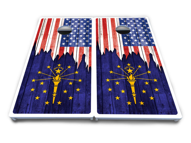 Waterproof - State Flag Designs Hawaii to Maryland - All Weather Boards "Outdoor Solution" 18mm(3/4")Direct UV Printed - Regulation 2' by 4' Cornhole Boards (Set of 2 Boards) Double Thick Legs, with Leg Brace & Dual Support Braces!