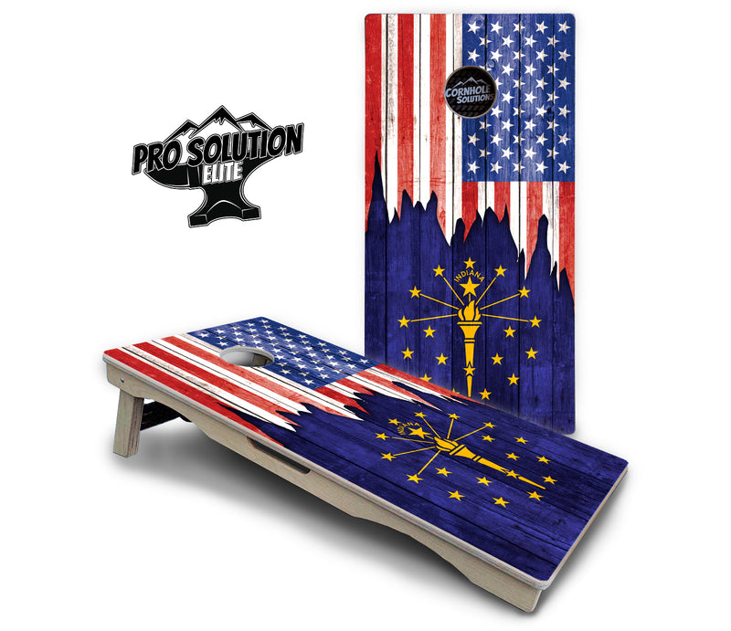 Pro Solution Elite - State Flag Designs Hawaii to Maryland - Professional Tournament Cornhole Boards 3/4" Baltic Birch - Zero Bounce Zero Movement Vertical Interlocking Braces for Extra Weight & Stability +Double Thick Legs +Airmail Blocker