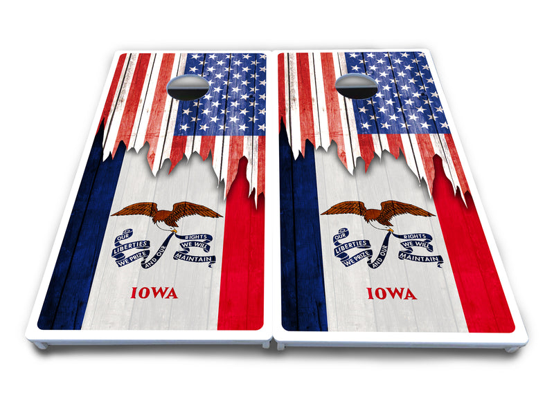 Waterproof - State Flag Designs Hawaii to Maryland - All Weather Boards "Outdoor Solution" 18mm(3/4")Direct UV Printed - Regulation 2' by 4' Cornhole Boards (Set of 2 Boards) Double Thick Legs, with Leg Brace & Dual Support Braces!