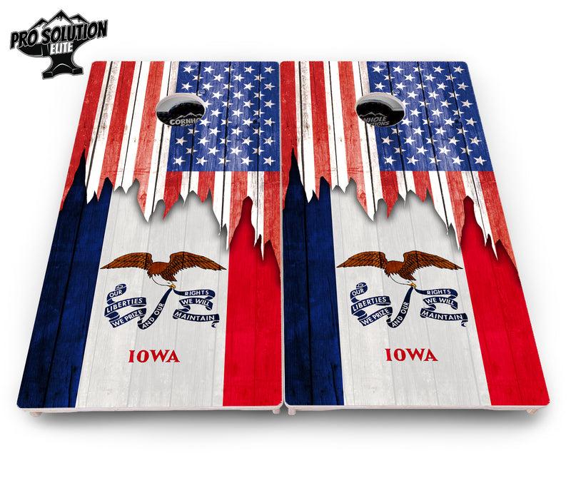 Pro Solution Elite - State Flag Designs Hawaii to Maryland - Professional Tournament Cornhole Boards 3/4" Baltic Birch - Zero Bounce Zero Movement Vertical Interlocking Braces for Extra Weight & Stability +Double Thick Legs +Airmail Blocker